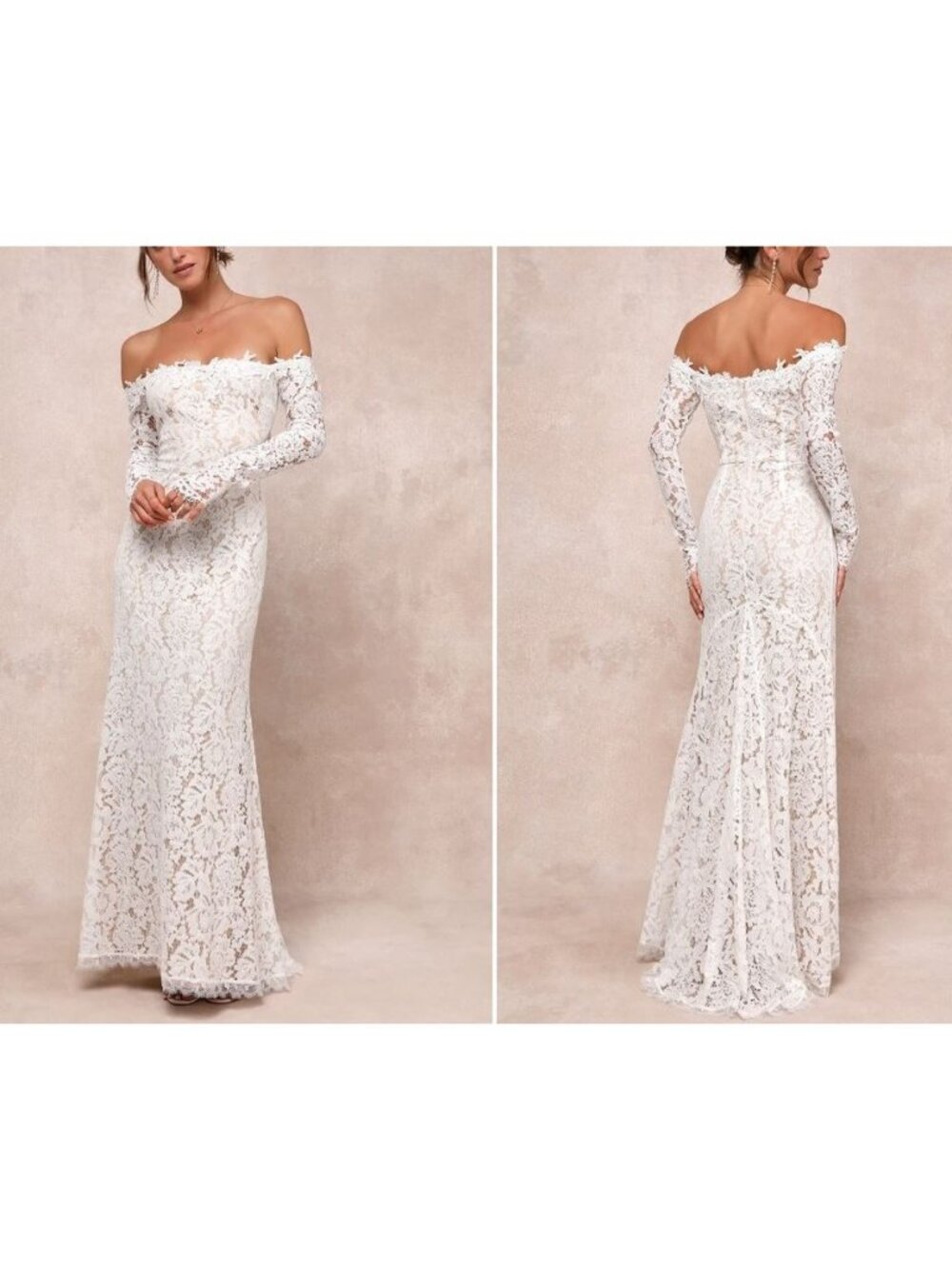 Lulus Romance Dreamer White Lace Maxi Ivory Wedding Dress Gown Size XL NWOT